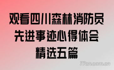 观看四川森林消防员先进事迹心得体会精选五篇
