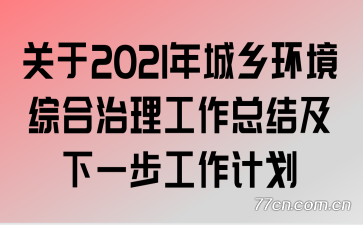 关于2021年城乡环境综合治理工作总结及下一步工作计划
