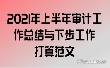 2021年上半年审计工作总结与下步工作打算范文