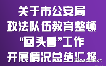 关于市公安局政法队伍教育整顿“回头看”工作开展情况总结汇报