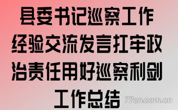 ��ί���Ѳ�칤�����齻�����ԣ��������������ú�Ѳ�����������ܽ�