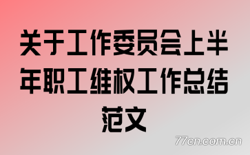 关于工作委员会上半年职工维权工作总结范文