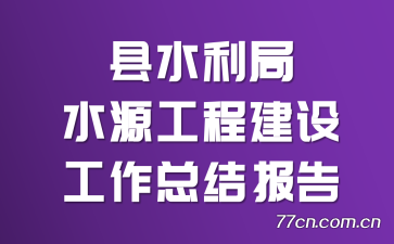 县水利局水源工程建设工作总结报告