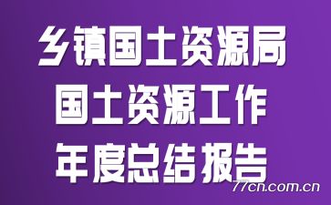 乡镇国土资源局国土资源工作年度总结报告