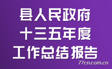 县人民政府十三五年度工作总结报告