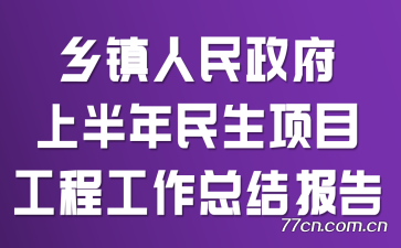 乡镇人民政府上半年民生项目工程工作总结报告