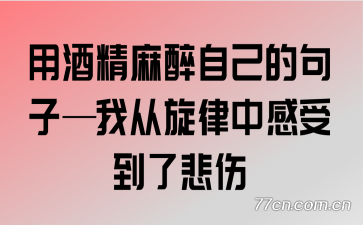 用酒精麻醉自己的句子—我从旋律中感受到了悲伤