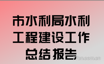 市水利局水利工程建设工作总结报告